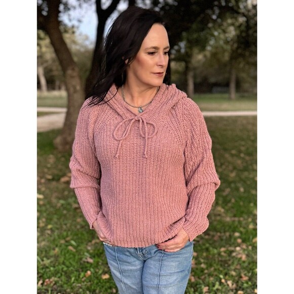 ANOTHER LOVE Textured EDEN Hoodie Sweater XL Chunky Thick Coquette Bow Dainty - Picture 4 of 13